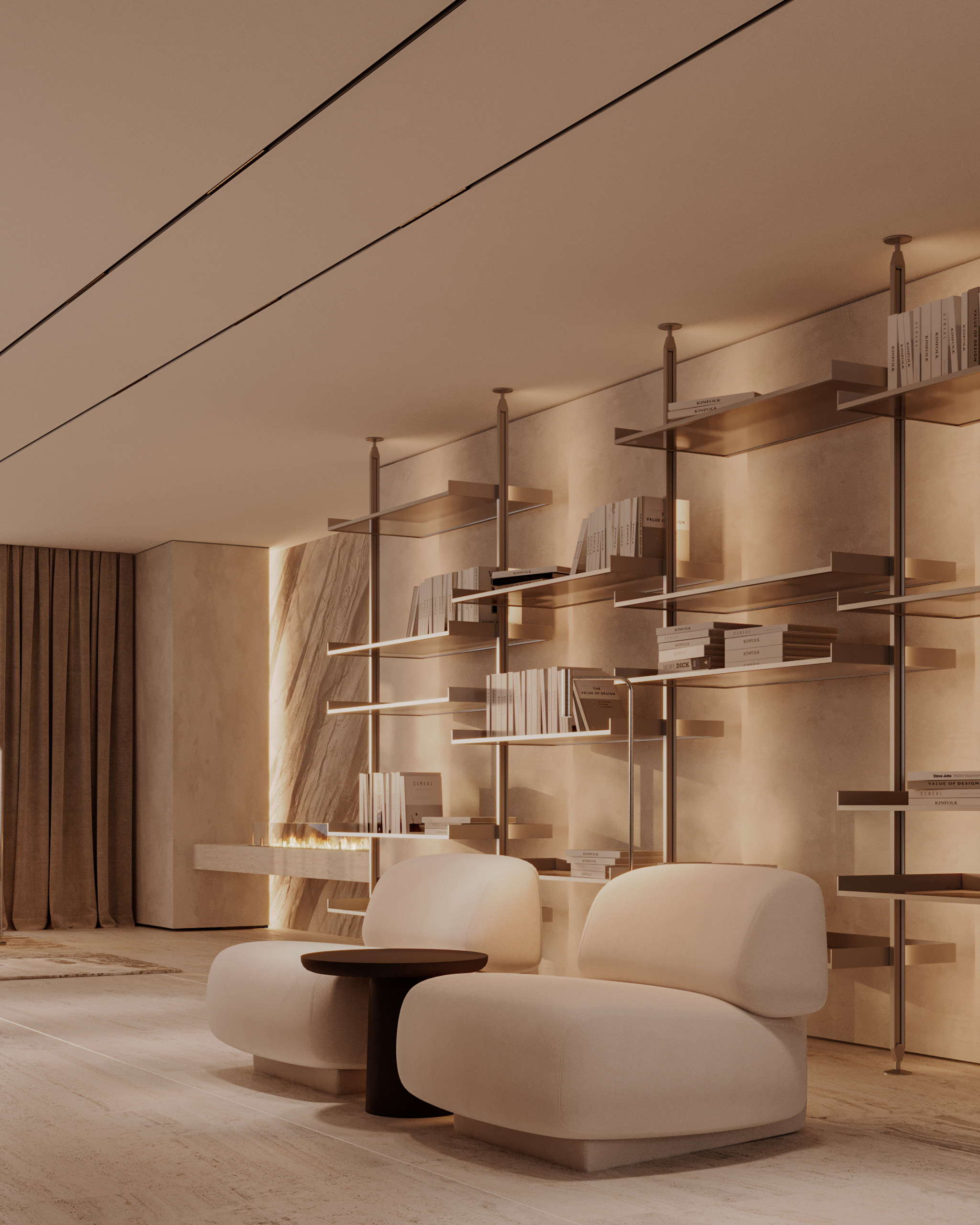 Princesse Grâce Residence - Kitchen and Lounge Open Plan Detail | UNY Studio