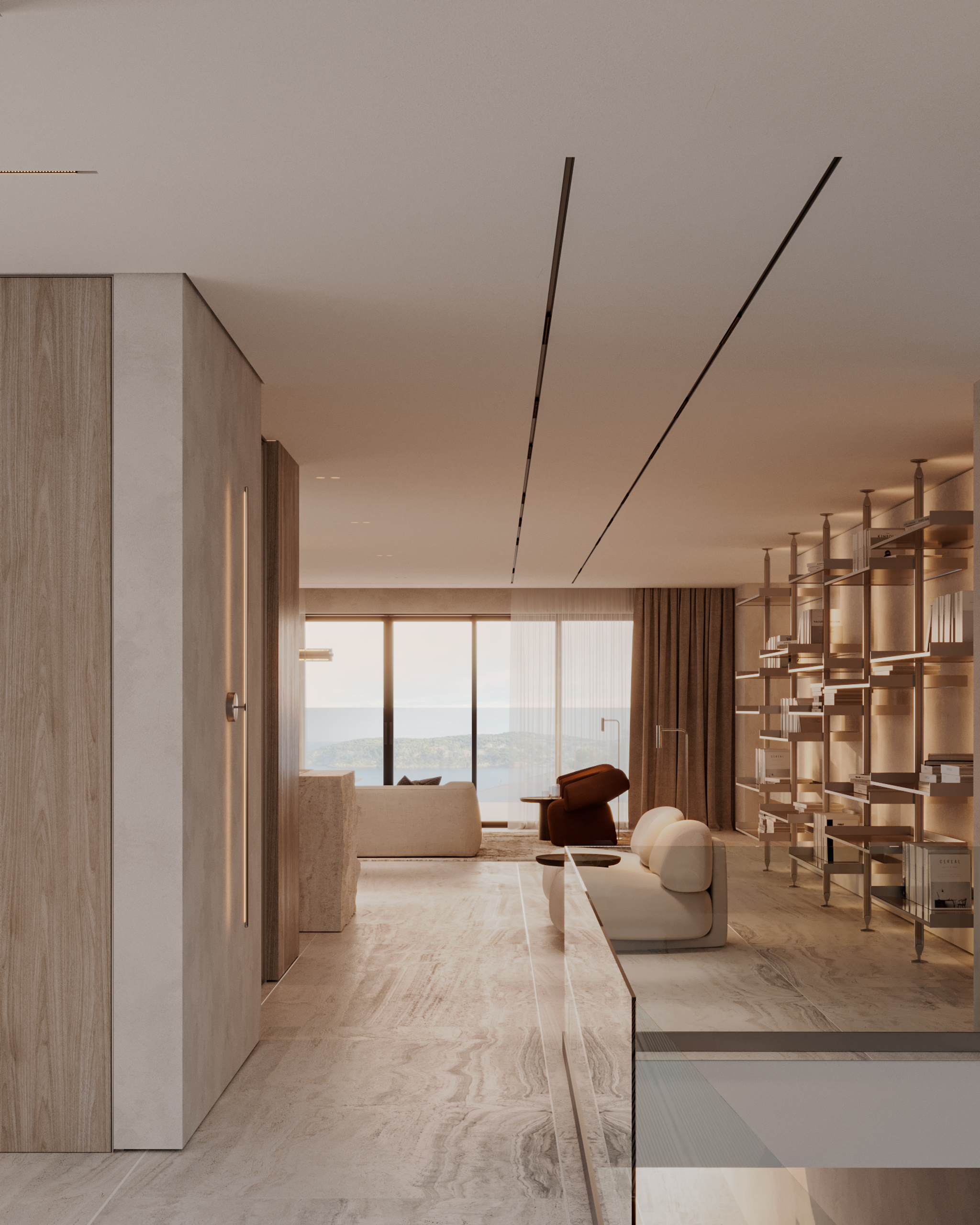 Princesse Grâce Residence - Kitchen Dining Glass Partition | UNY Studio