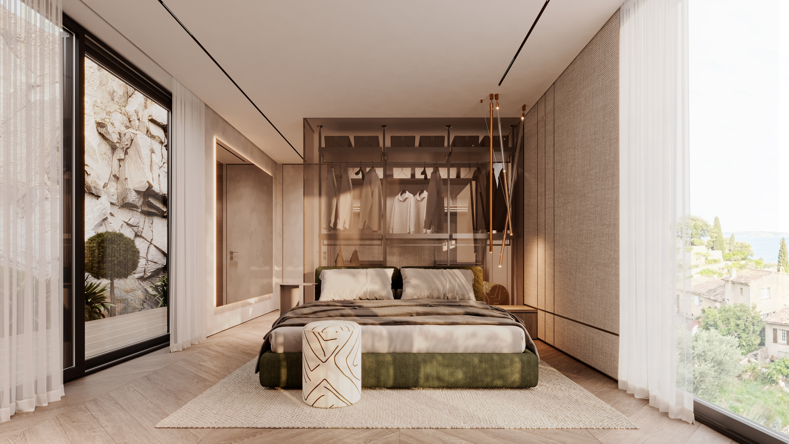 Princesse Grâce Residence - Bedroom Sculptural Suspended Lamp | UNY Studio