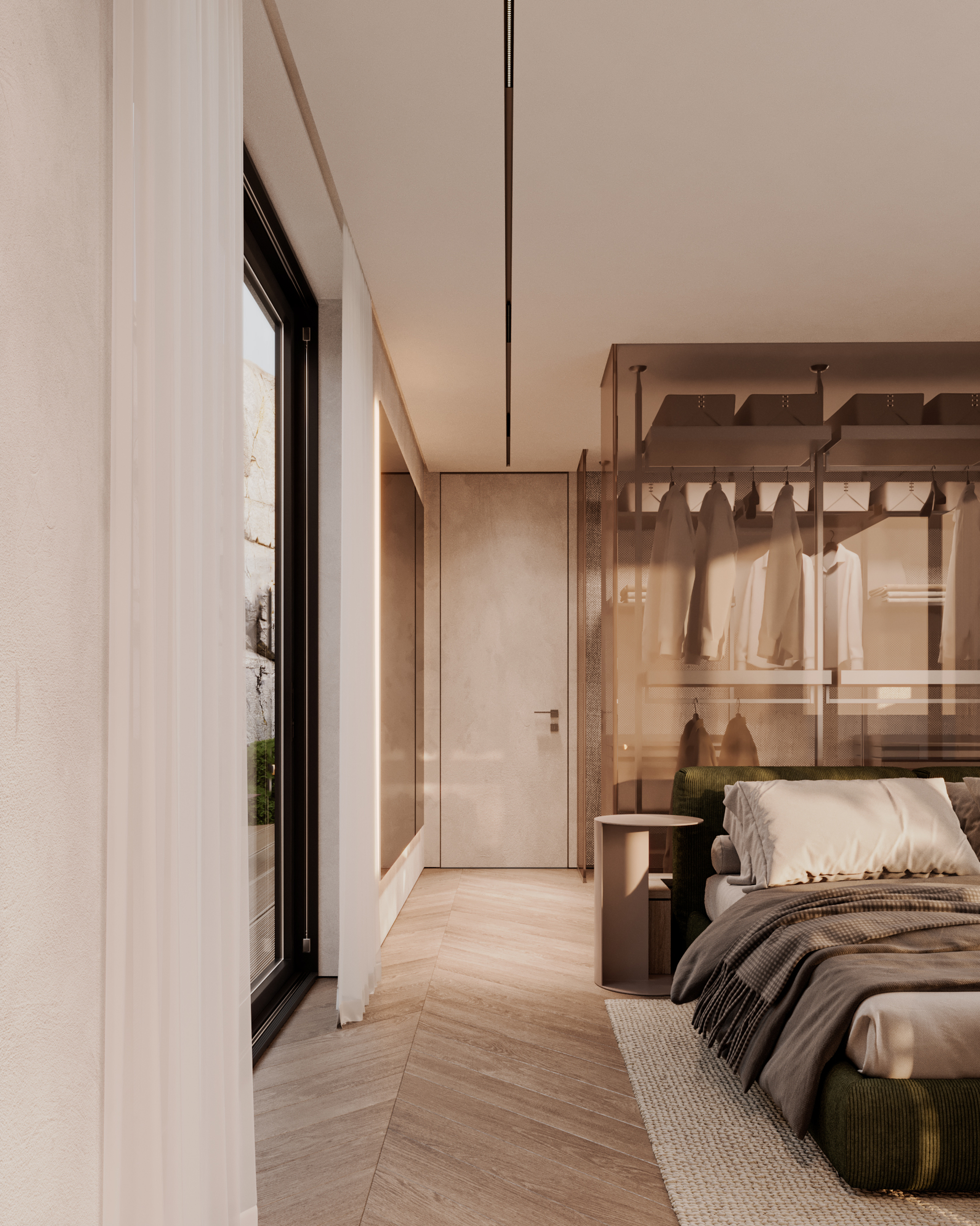 Princesse Grâce Residence - Master Suite Walk In Wardrobe Detail | UNY Studio